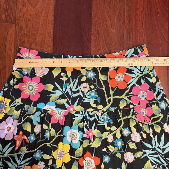 J. Crew Liberty London Tawna Pavillion Skirt Black Floral Midi Women’s Sz 12 B17 - Picture 9 of 10